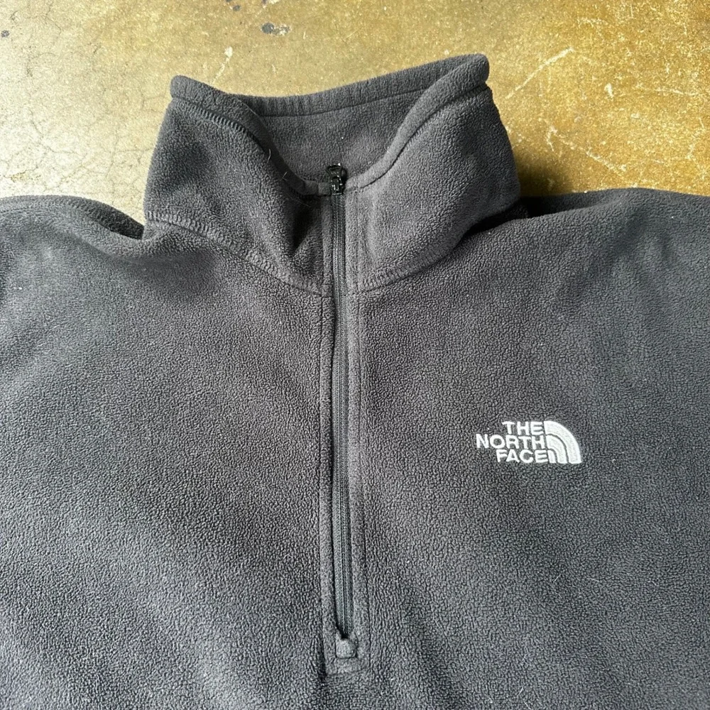 The North Face Fleece Pullover Mens Medium Black Quarter Zip TKA 100